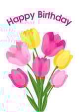 Floral birthday card - Tulip flower created by BurlingtonDesignsUK