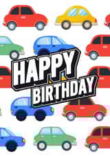 Car themed card - Classic Happy Birthday design created by BurlingtonDesignsUK