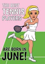 Funny Birthday Card - June - Tennis created by @Cupsie's Creations