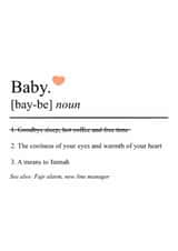 Funny Muslim Baby Card - Dictionary Definition - Baby Meaning created by The Mosque Sketcher