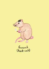 Cute St Patricks Day Card - Francach - Irish Language - French Rat created by Grace McEntee