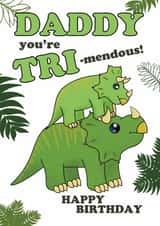 Cute Birthday Card - For Daddy - Triceratops Dinosaur created by @Cupsie's Creations