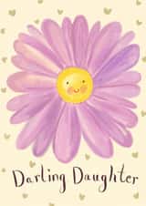 Cute Birthday Card - Darling Daughter - Flower created by Love Lucy Illustration