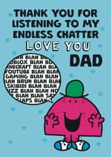 Funny Father’s Day Card - Mr. Chatterbox - Endless Chatter created by Mr. Men