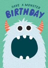 Cute Birthday Card - Monster created by Ellie Hyde