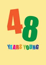 Classic Birthday Card - 48th - Forty Eight Years Young created by mrs L cards