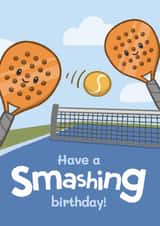 Cute Birthday Card - Padel - Smashing Day created by Bev O'Connor || @oconnordesign