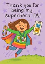 Cute Thank You Card for SEND TA – Superhero Teaching Assistant from Child created by Yeh Boi