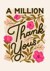 Classic Thank You Card - A Million Thank Yous created by Liz Kohler Brown