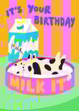 Cute Milk It Birthday Cat Card created by The Paper Tail