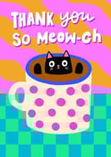 Cute Thank You Card - Cat - Coffee created by The Paper Tail