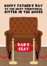 Funny Father's Day Card - Dad's Seat - For Dad created by Pink Peach Cards