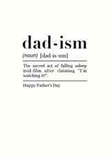 Funny Father's Day Card - Defintion - Falling Asleep created by Pink Peach Cards
