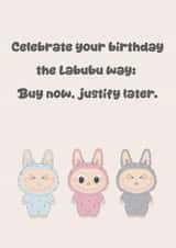 Cute Birthday Card - Labubu created by Chlobo Collections