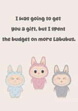 Funny birthday card for Labubu fan created by Chlobo Collections