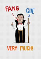 Funny Thank You Card - Vampire - Snooker created by Pencilface