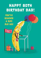 Funny Birthday Card - For Dad - 80th - Ripe Banana created by Hannah Jayne Lewin