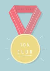 Classic Congratulations Card - Running Medal - 10 Kilometres Club created by Belly Flops