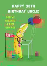 Funny Birthday Card - For Uncle - 90th - Ripe Banana created by Hannah Jayne Lewin