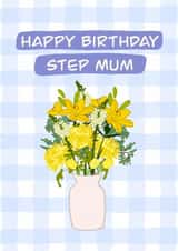 Pretty Birthday Card - For Step Mum - Flowers created by @lydiapimmdraws