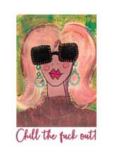 Funny encouragement card for stressed-out friends created by Lisa Newport