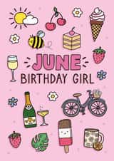 Cute Birthday Card - June Birthday Girl created by Sam Jayne Design