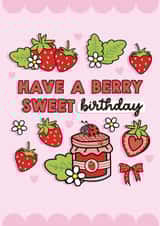 Cute Birthday Card - Berry Sweet Birthday - Berries created by Sam Jayne Design