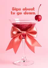 Classic Birthday Card - Cherry Cocktail created by sophie robbens