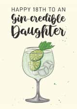 Fun 18th Birthday Card - For Daughter - Gin created by Quinton cards