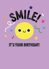 Cute Birthday Card - Smiley Face - Smile created by Pango Productions