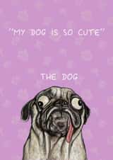 Funny cute pug card created by C.W ILLUSTRATIONS 