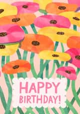 Pretty Birthday Card - Colourful Poppies created by Catherine Pape