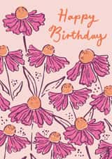 Classic Birthday Card - Pretty Pink Flowers created by Embletree Designs
