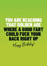 A funny birthday card for the flatulently challenged people in your life created by Peter De Wreede