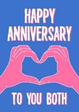 Cute Anniversary Card - Heart Hands created by Violet and Alfie