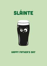 Slàinte Happy Father's Day Card - Guinness - Funny created by illustrations by Hannah