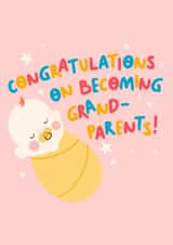 Cute Congratulations Card - Becoming Grandparents created by The Happy Badger
