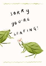 Cute Leaving Card – Sorry You’re Leafing – created by Lauren Barclay