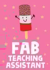 Cute Thank You Card - Teaching Assistant - Fab Lolly created by tea please