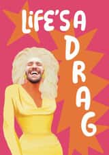 Personalised Love & Friendship Photo Card created by Giddy Kipper - Funny Love And Friendship Card - Life’s A Drag - Drag Queen - LGBTQ+