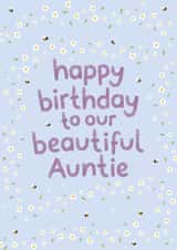 Pretty Birthday Card - Beautiful Auntie - Daisies created by Fliss Muir