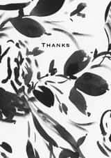 Classic Thank You Card - Inky Florals created by Rebecca Prinn