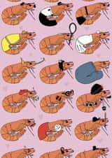 Funny Birthday Card - Shrimps - Hobbies created by Blessherlittleartoons by Amy