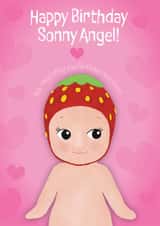 Cute Birthday Card - Sonny Angel - Strawberry created by Philippa Elizabeth Illustration