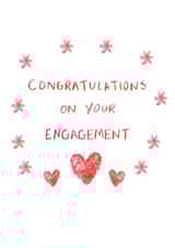 Classic Engagement Card- Congratulations - Hearts created by HCD Illustration