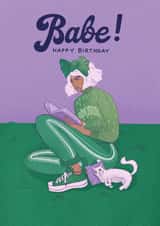 Fun Birthday Card – For Her – Babe created by Kasia Cards