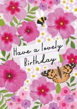 Pretty Birthday Card - Flowers - Butterfly created by Rebecca Grantham