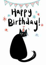 Cute Birthday Card – Black Cat – Party created by StudiOllie