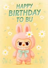 Cute Birthday Card - Labubu Doll created by Mrs Best Paper Co.