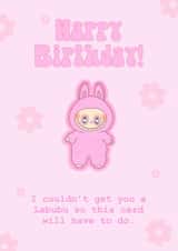 Cute Pink Labubu - Happy Birthday created by MugShotPrints